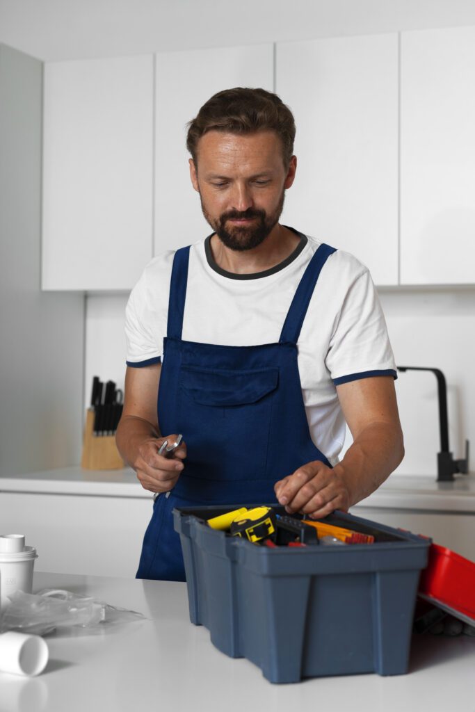 plumbing professional doing his job